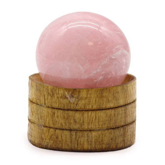 Gemstone Sphere — Rose Quartz with Stand