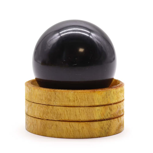 Gemstone Sphere — Black Tourmaline with Stand