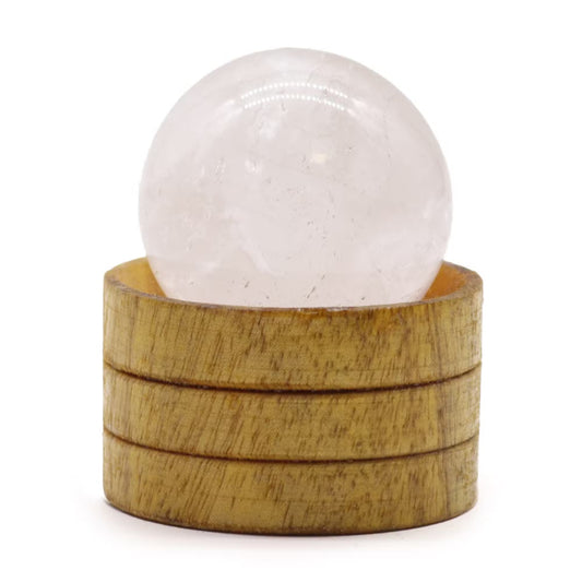 Gemstone Sphere — Clear Quartz with Stand