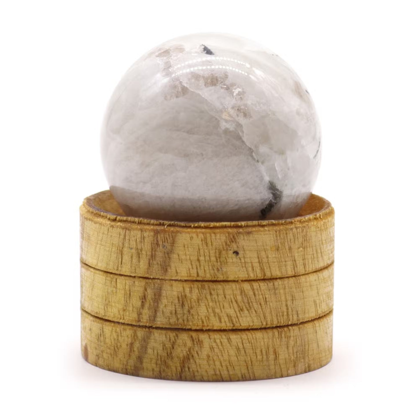 Gemstone Sphere — Indian Moonstone with Stand