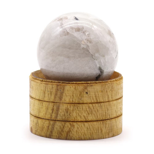 Gemstone Sphere — Indian Moonstone with Stand